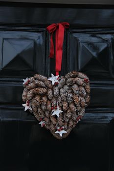 Christmas decoration on front door