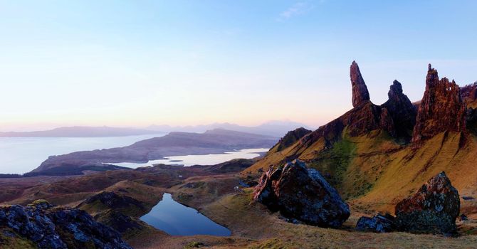 The Old Man of Storr is one of the most photographed wonders in the world. The Isle of Skye, Highlands in Scotland, United Kingdom. 