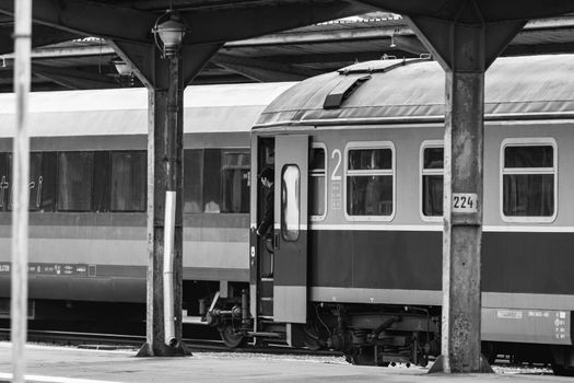 Train at Bucharest North Railway Station (Gara de Nord Bucharest) Romania, 2022