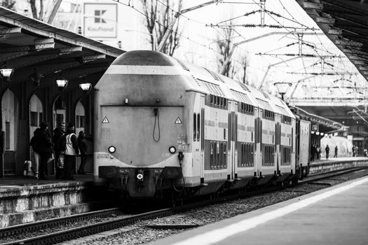 Train at Bucharest North Railway Station (Gara de Nord Bucharest) Romania, 2022