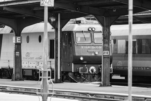 Train at Bucharest North Railway Station (Gara de Nord Bucharest) Romania, 2022