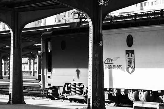 Train at Bucharest North Railway Station (Gara de Nord Bucharest) Romania, 2022