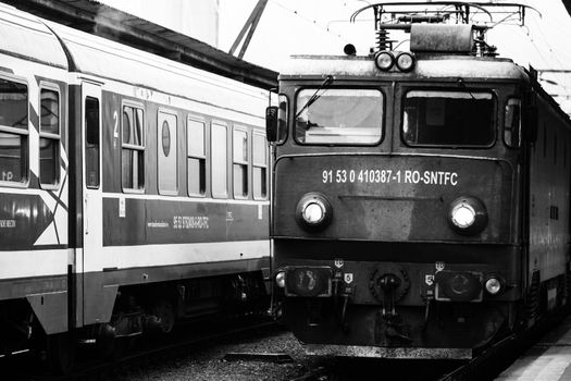 Train at Bucharest North Railway Station (Gara de Nord Bucharest) Romania, 2022