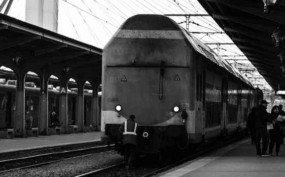 Train at Bucharest North Railway Station (Gara de Nord Bucharest) Romania, 2022