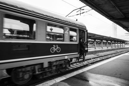 Train at Bucharest North Railway Station (Gara de Nord Bucharest) Romania, 2022