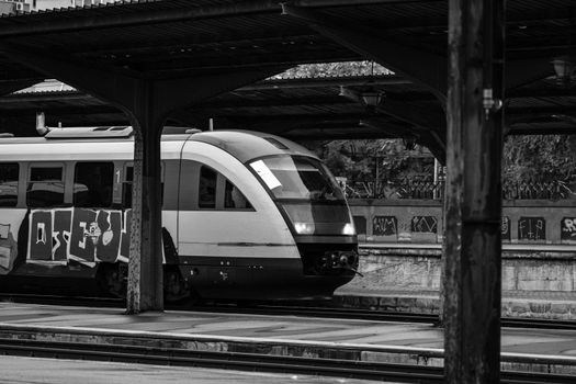 Train at Bucharest North Railway Station (Gara de Nord Bucharest) Romania, 2022