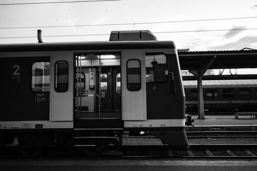 Train at Bucharest North Railway Station (Gara de Nord Bucharest) Romania, 2022