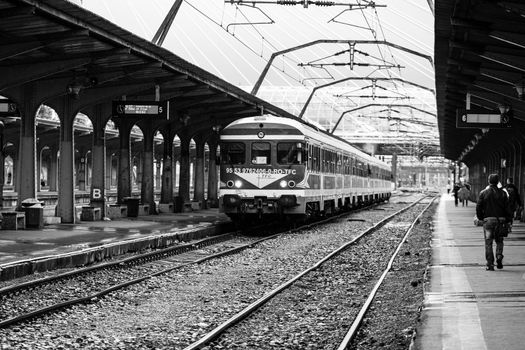 Train at Bucharest North Railway Station (Gara de Nord Bucharest) Romania, 2022