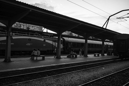 Train at Bucharest North Railway Station (Gara de Nord Bucharest) Romania, 2022