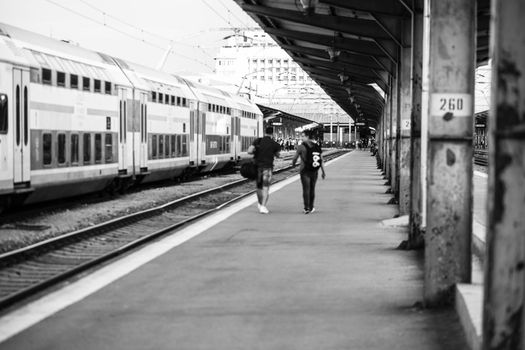 Train at Bucharest North Railway Station (Gara de Nord Bucharest) Romania, 2022