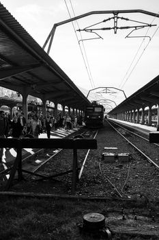 Train at Bucharest North Railway Station (Gara de Nord Bucharest) Romania, 2022