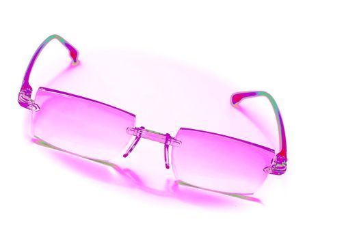 a pair of lenses set in a frame resting on the nose and ears, used to correct or assist defective eyesight or protect the eyes.