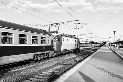 Train at Bucharest North Railway Station (Gara de Nord Bucharest) Romania, 2022