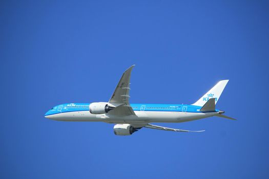 Amsterdam the Netherlands - September 23rd 2017: PH-BHL KLM Royal Dutch Airlines Boeing 787-9 Dreamliner takeoff from Kaagbaan runway, Amsterdam Airport Schiphol