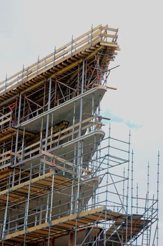 Building under construction at a construction site