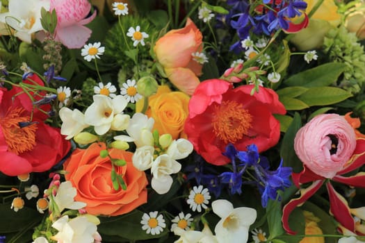 Mixed spring bouquet in various bright colors