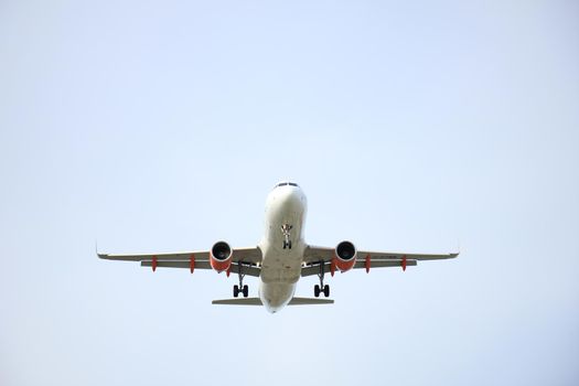 Commercial airplane approaching the runway