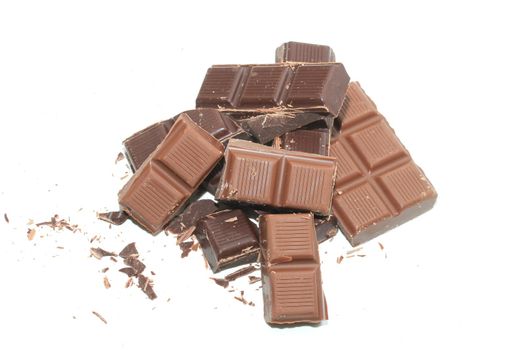 Chocolate bars , broken in on even pieces