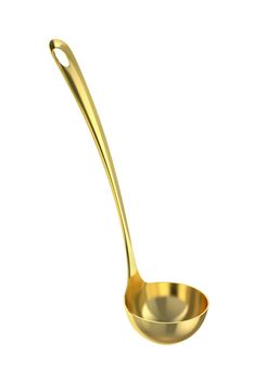 Gold ladle isolated on white background