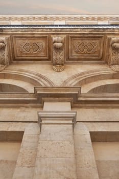 Stone facade of a typical mansion