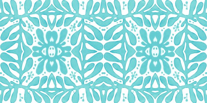 Spanish pattern. Arabesque ethnic floor. Vintage majolica or azulejo mosaic background. Spanish tile design. Seamless portuguese ceramic. Abstract italian ornament. Floral spanish pattern.