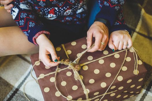 Gifts, gift wrapping, bow on boxes, christmas boxes