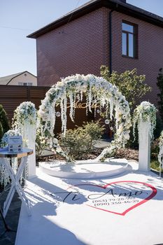 Wedding beautiful arch for the wedding ceremony of the newlyweds