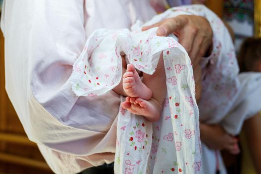 cute little baby feet in the afternoon