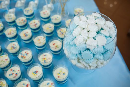 sweet cupcakes and cookies for children on birthday