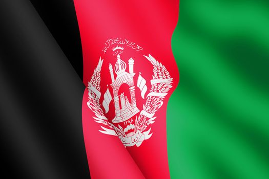 An Afghanistan waving flag 3d illustration wind ripple