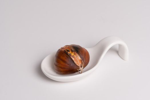 seasonal chestnuts harvested from the field on a white background