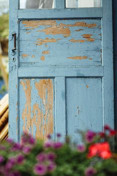 Rural landscapes, white houses, blue doors and shutters