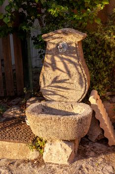 ancient drinking fountain in an old european village