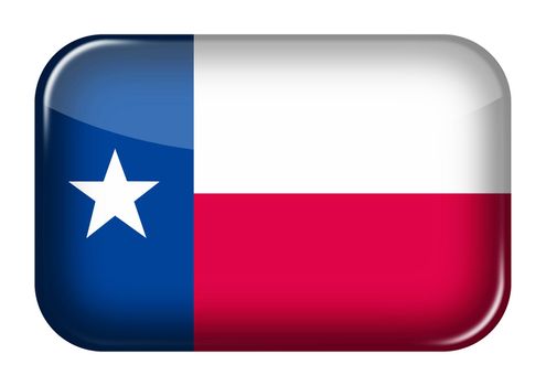 A Texas web icon rectangle button with clipping path 3d illustration