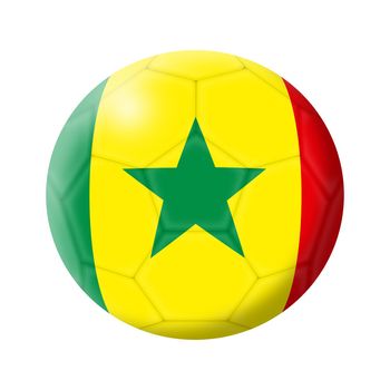 A Senegal soccer ball football illustration isolated on white with clipping path 3d illustration