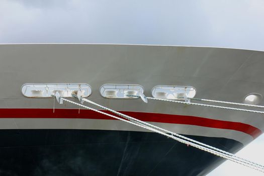 Amsterdam, The Netherlands - April, 27th 2017: Balmoral Fred Olsen Cruise Lines, detail of bow