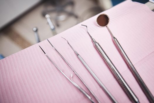 All set to restore your smile. various dental tools on a table