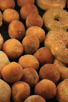 Fresh made confectionery, small fried dough balls and donuts
