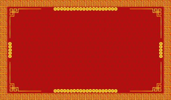 pattern frame with old money. happy chinese new year. CNY festival. asian holiday.