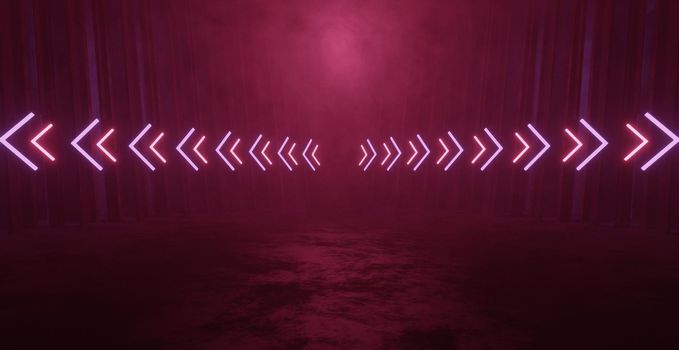 Surreal Cinematic Club Underground Scene With Smoke Dark Pink Banner Background 3D Rendering