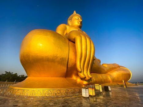 Big Buddha during sunset at Wat Muang in Ang Thong, Thailand, south east asia