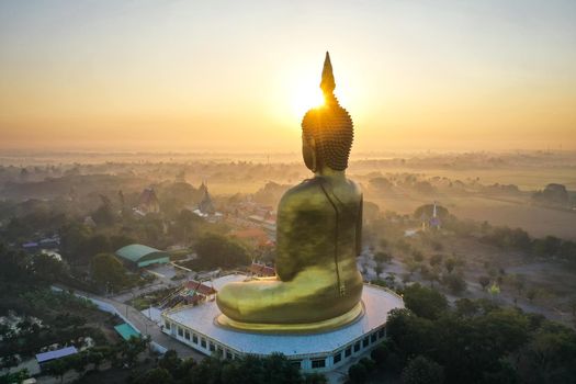 Big Buddha during sunset at Wat Muang in Ang Thong, Thailand, south east asia