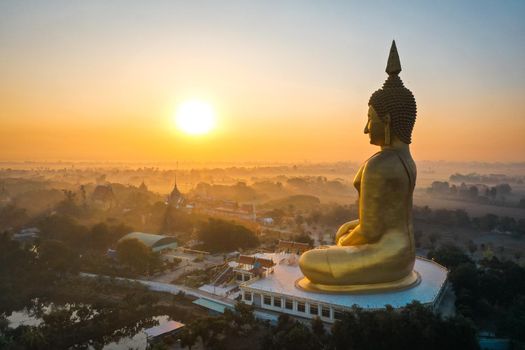 Big Buddha during sunset at Wat Muang in Ang Thong, Thailand, south east asia