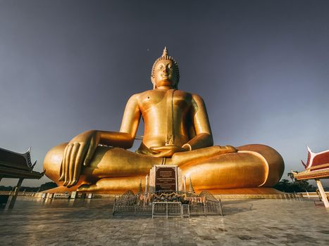 Big Buddha during sunset at Wat Muang in Ang Thong, Thailand, south east asia