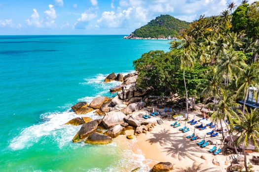 Aerial view of Thong Nai Pan Beach in Koh Phangan, Thailand, south east asia