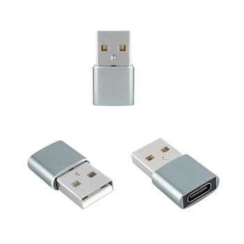 USB Type-C adapter, in three projections, isolated on a white background