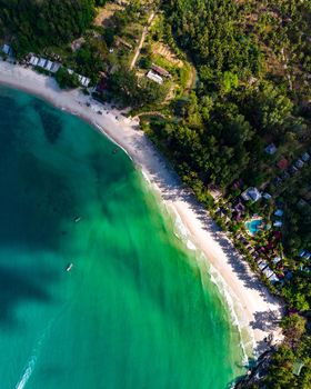 Aerial view of Bottle beach and viewpoint, in Koh Phangan, Thailand, south east asia