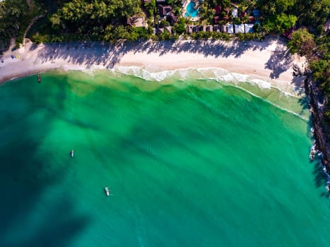 Aerial view of Bottle beach and viewpoint, in Koh Phangan, Thailand, south east asia