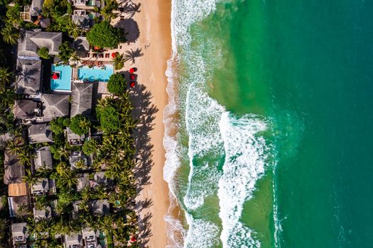 Aerial view of Thong Nai Pan Beach in Koh Phangan, Thailand, south east asia