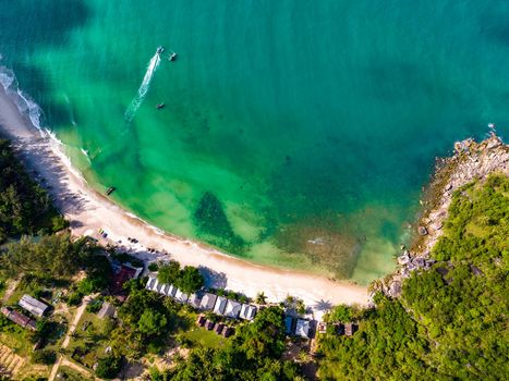 Aerial view of Bottle beach and viewpoint, in Koh Phangan, Thailand, south east asia